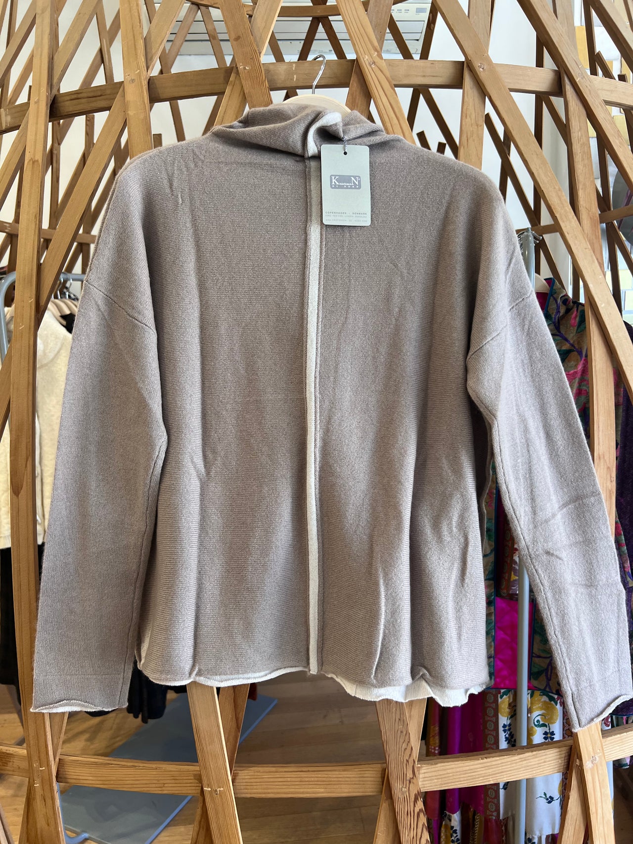 336 Turtle neck sweater in Greige-Sweater-Kristensen du Nord-Debs Boutique