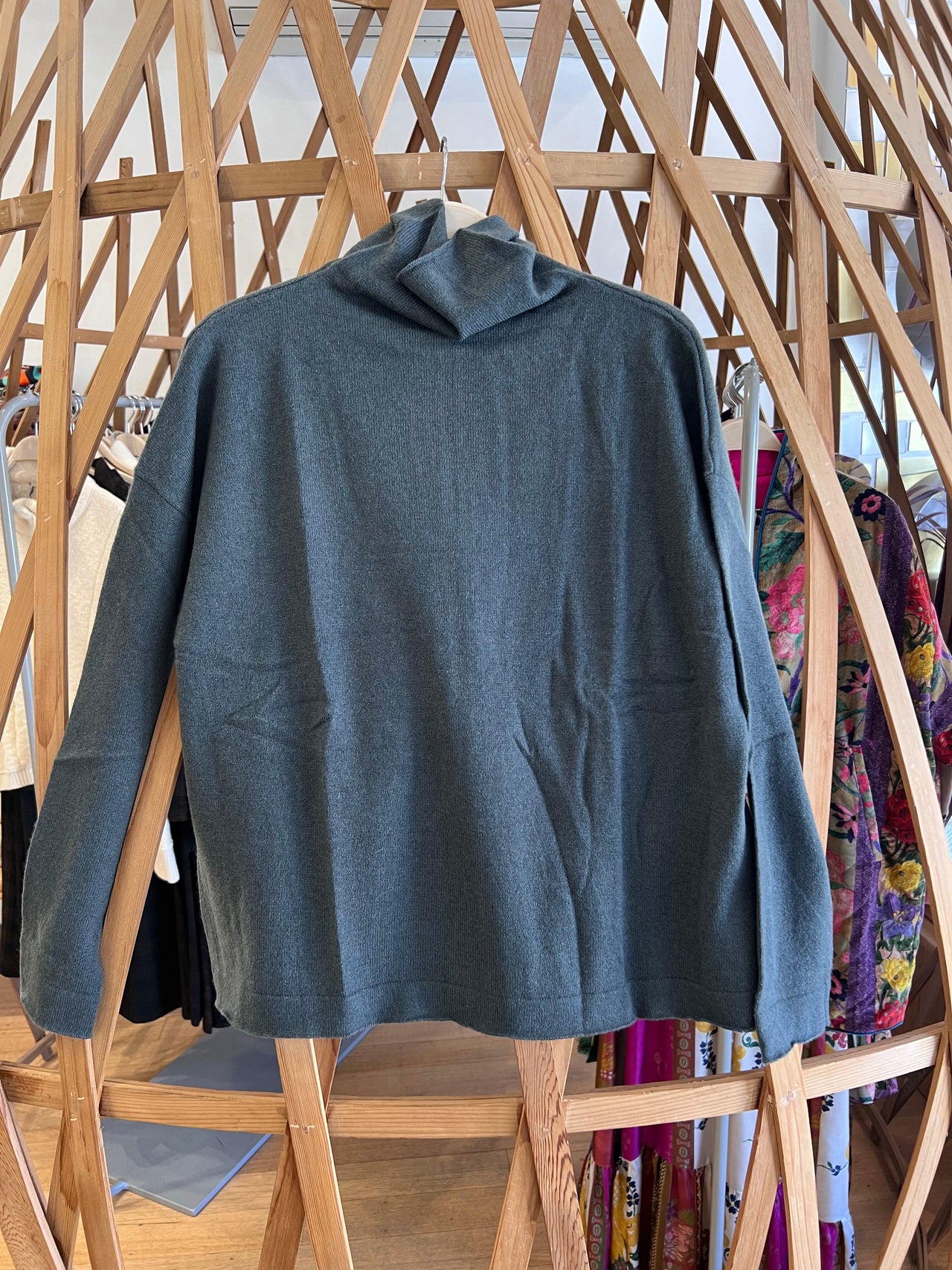 336 Turtle neck sweater Dark Sage-Sweater-Kristensen du Nord-Debs Boutique