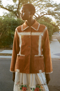 Thumbnail for Irena Suede Jacket Crochet