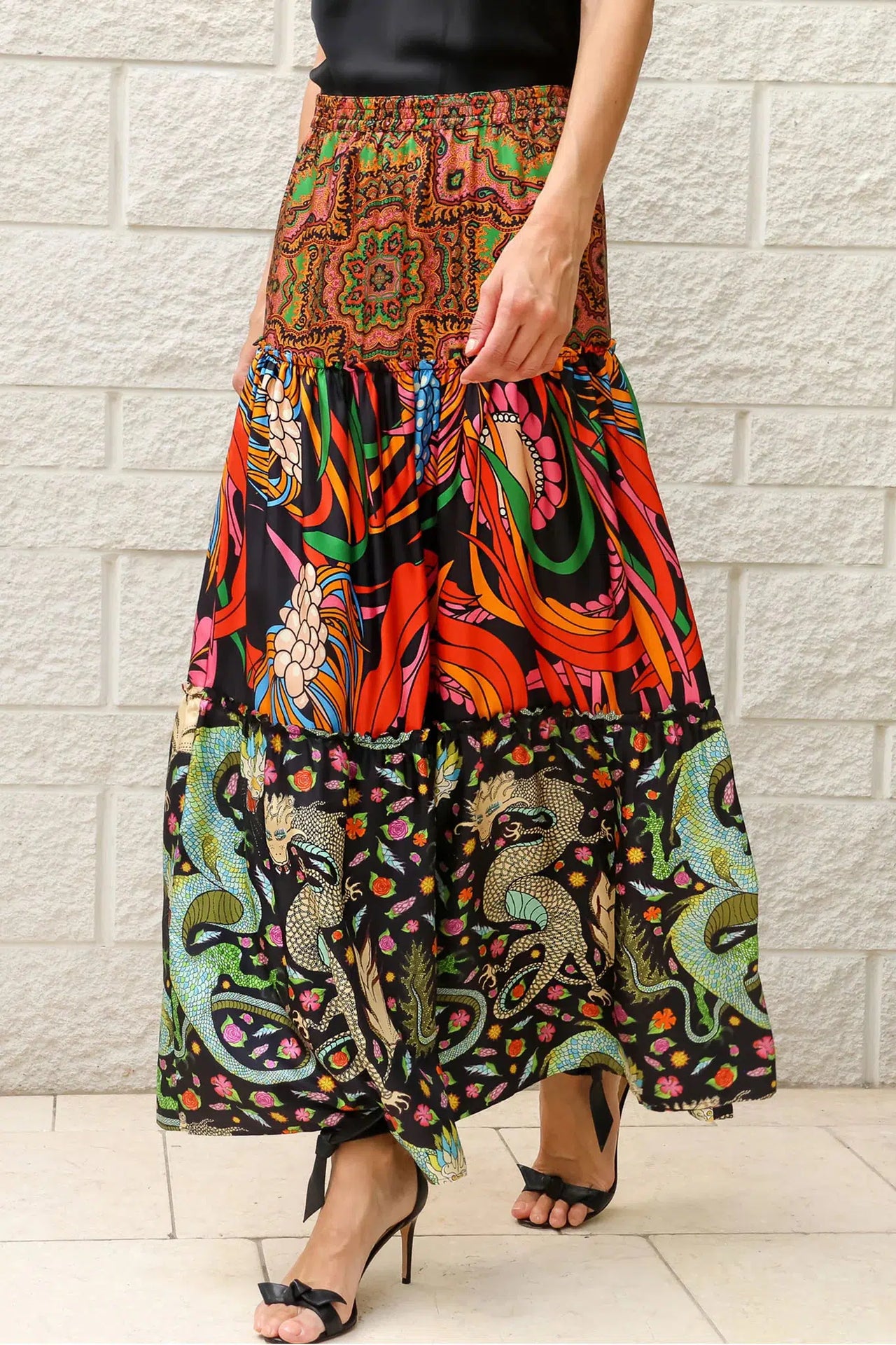 Nicole Skirt in Delhi Rose-Skirt-La Prestic Ouiston-Debs Boutique