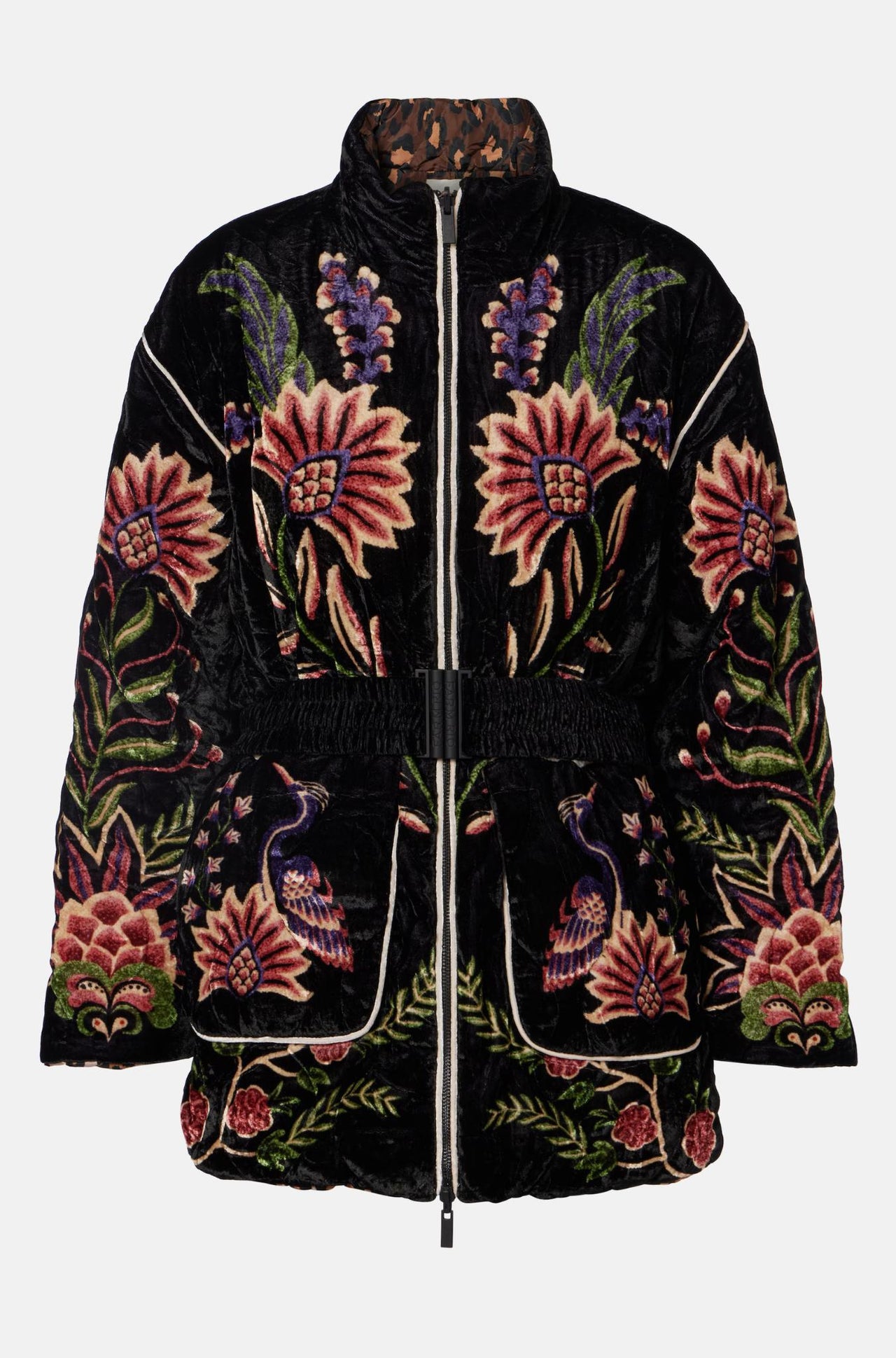 Marvelous Garden Black Puffer Jacket-Jackets & outerweare-Farm Rio-Debs Boutique