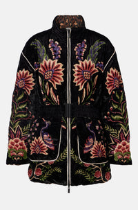 Thumbnail for Marvelous Garden Black Puffer Jacket-Jackets & outerweare-Farm Rio-Debs Boutique