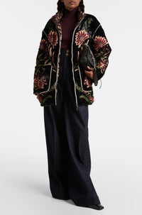 Thumbnail for Marvelous Garden Black Puffer Jacket-Jackets & outerweare-Farm Rio-Debs Boutique