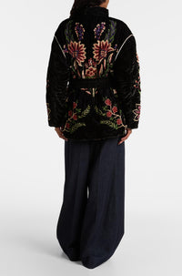 Thumbnail for Marvelous Garden Black Puffer Jacket-Jackets & outerweare-Farm Rio-Debs Boutique