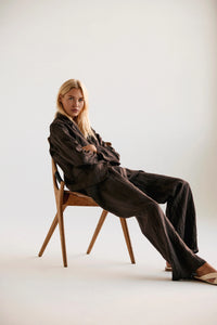 Thumbnail for Linen Blazer - Coffee