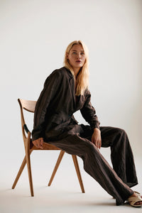 Thumbnail for Linen Blazer - Coffee