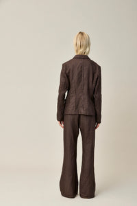Thumbnail for Linen Blazer - Coffee
