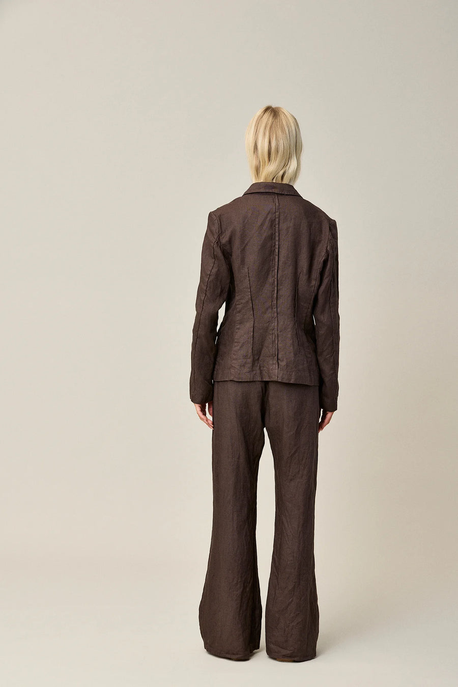 Linen Blazer - Coffee