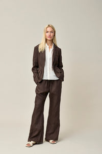 Thumbnail for Linen Blazer - Coffee
