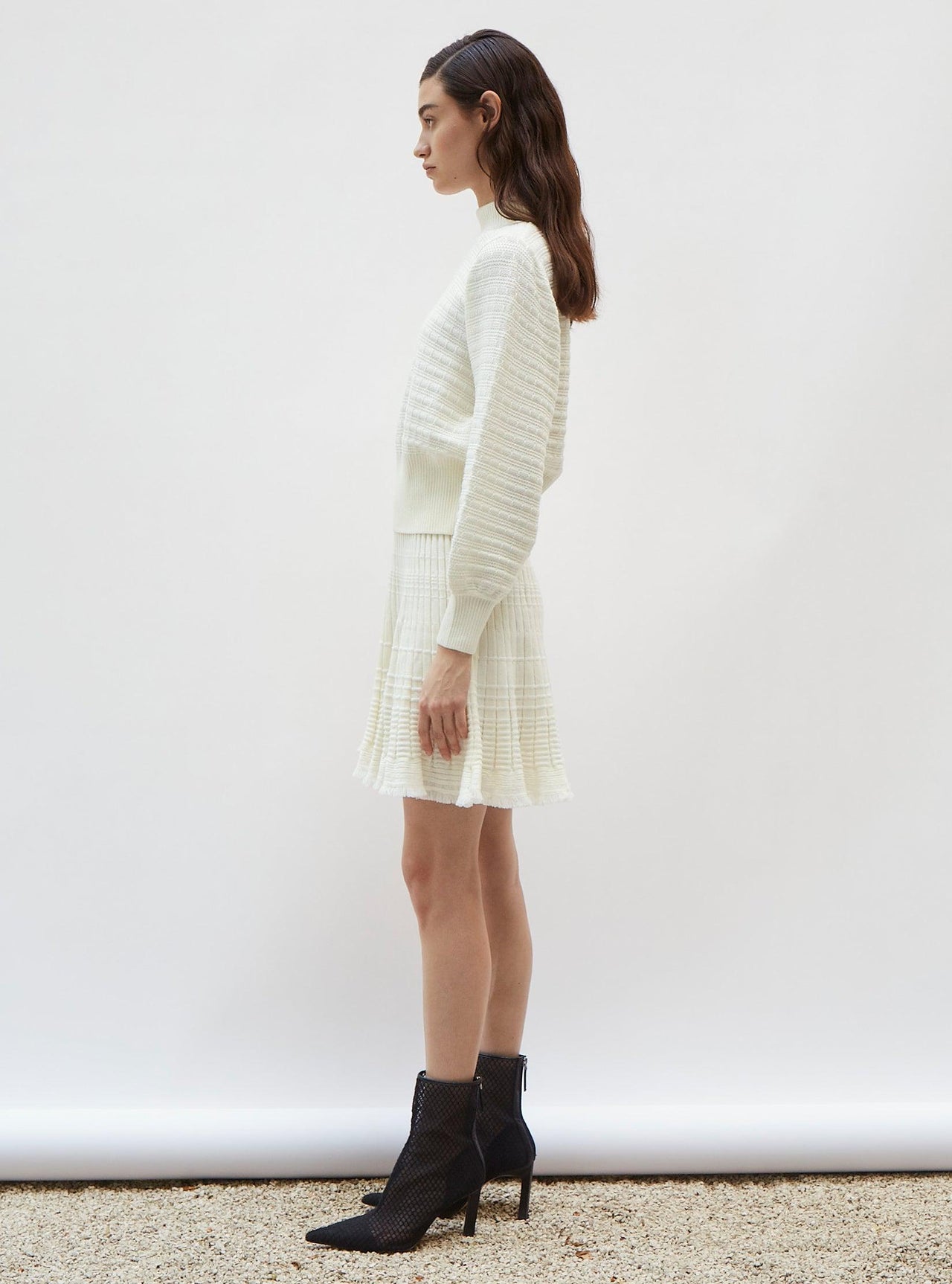 Palmita short fringed knit skirt Natural-Skirt-Molli-Debs Boutique