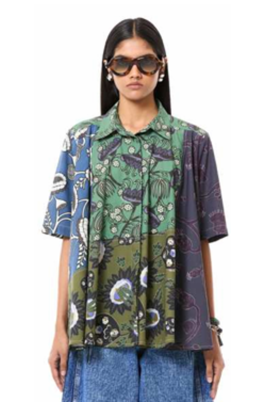 Panelled Flared Shirt