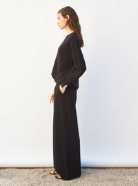 Thumbnail for Lux fine oversized v-neck top noir-Top-Molli-Debs Boutique