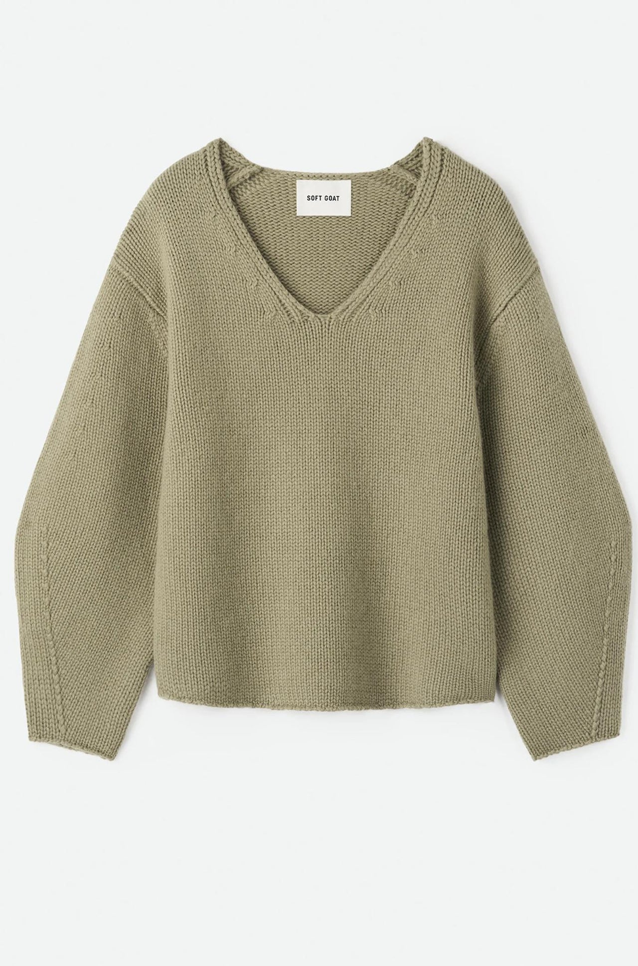 Puff Sleeve V-neck-SWEATERS & CARDIGANS-Soft Goat-Debs Boutique