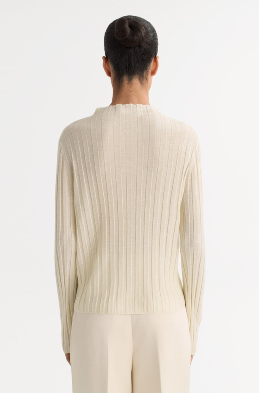 Ribbed Top Bone-Sweaters & Cardigans-Soft Goat-Debs Boutique