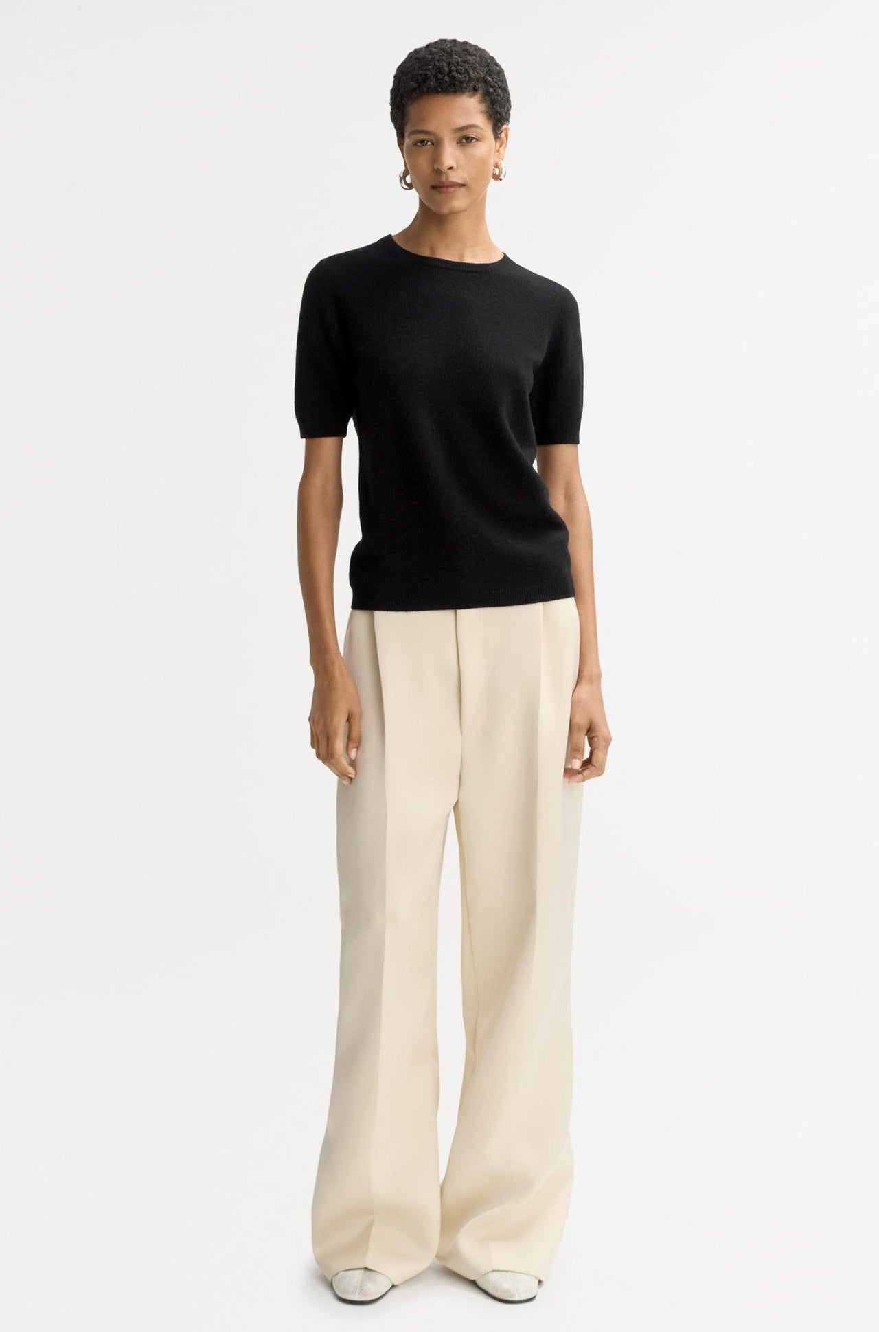 Short Sleeve Crewneck-Sweaters & Cardigans-Soft Goat-Debs Boutique