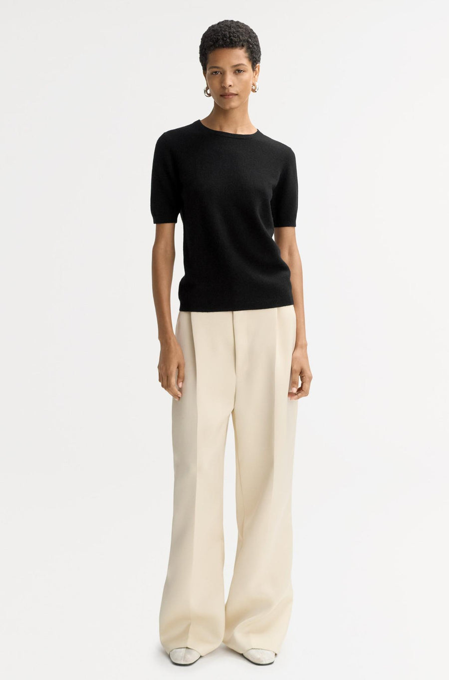 Short Sleeve Crewneck-Sweaters & Cardigans-Soft Goat-Debs Boutique