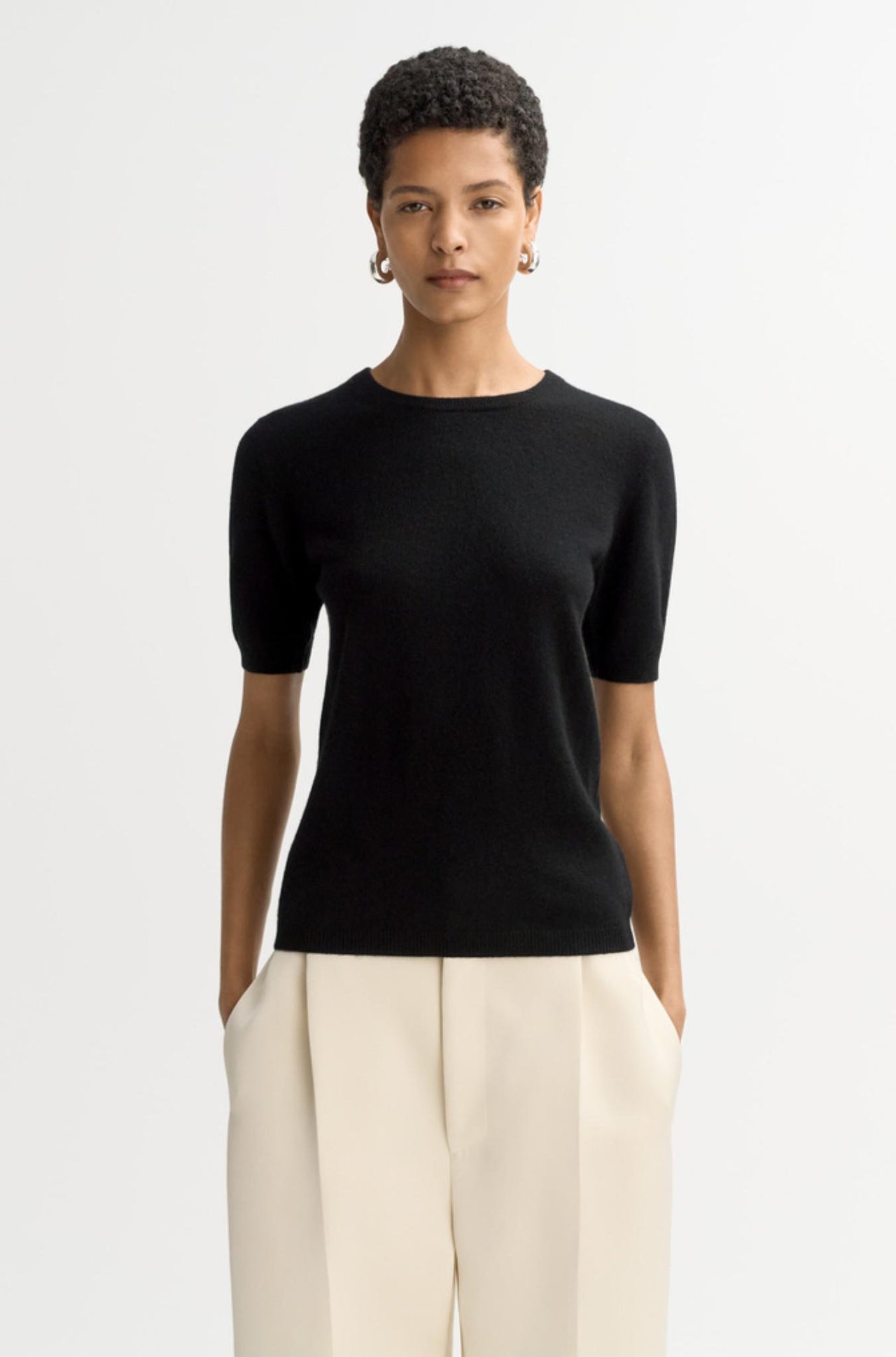 Short Sleeve Crewneck-Sweaters & Cardigans-Soft Goat-Debs Boutique