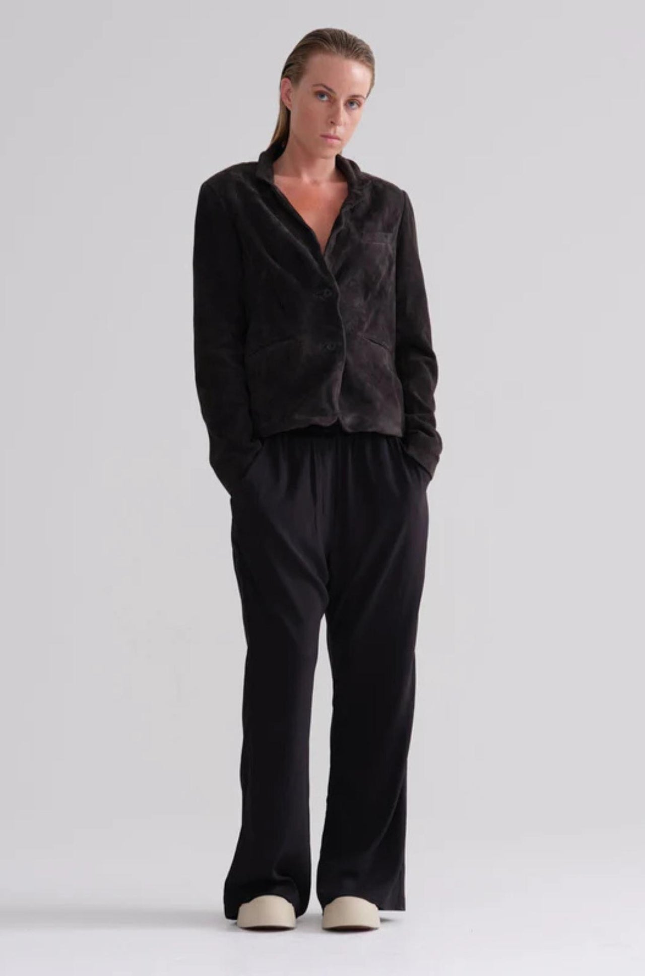 Silk Satin Flaired Pants-Pants-Kristensen Du Nord-Debs Boutique
