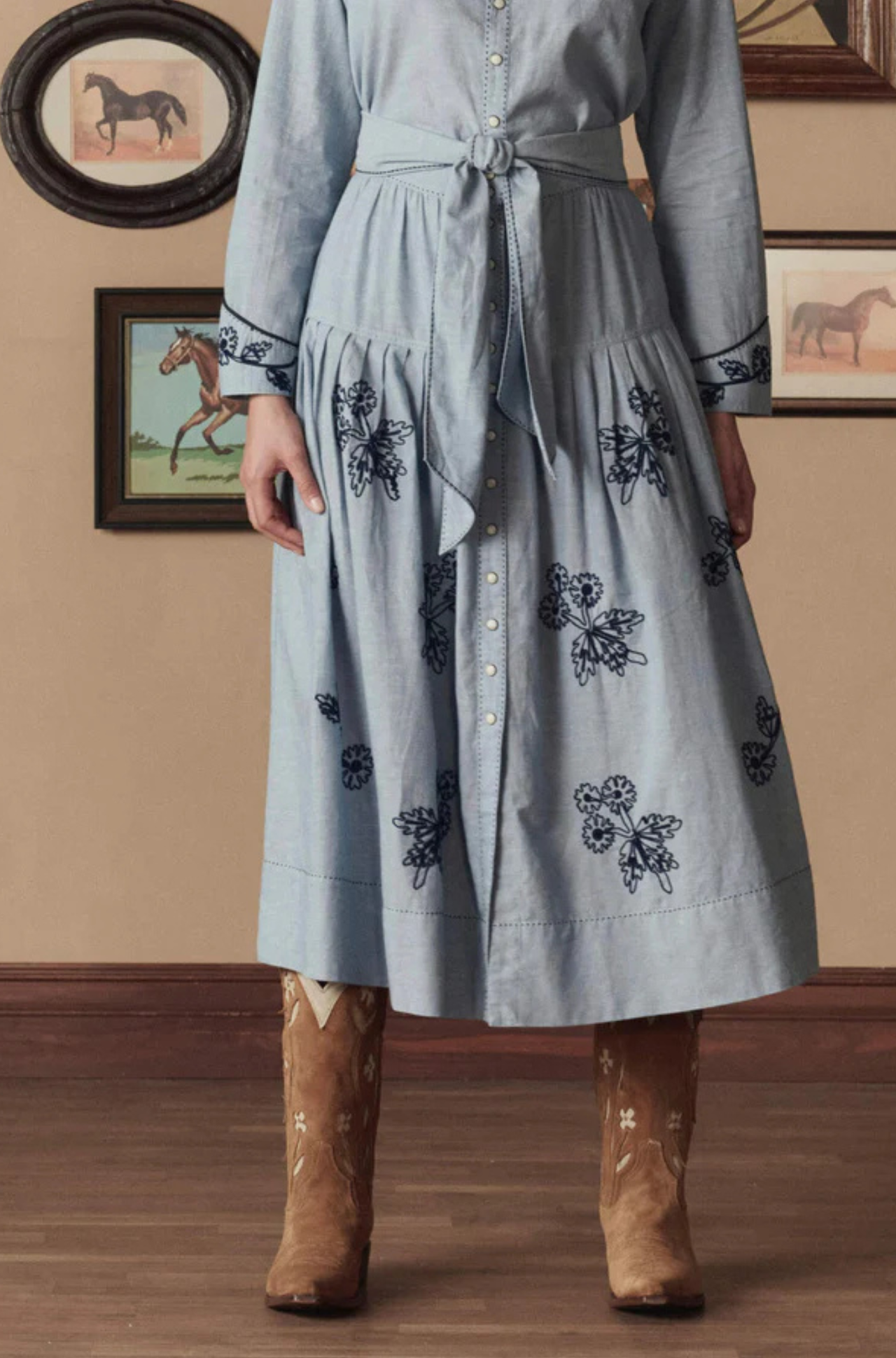 The Cowboy Boot Tan Floral