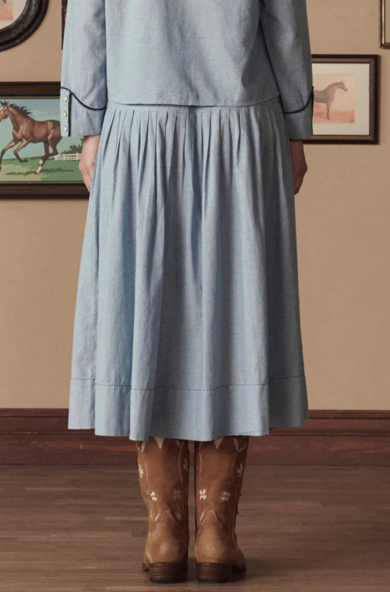 The Cowboy Boot Tan Floral