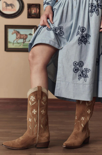 Thumbnail for The Cowboy Boot Tan Floral
