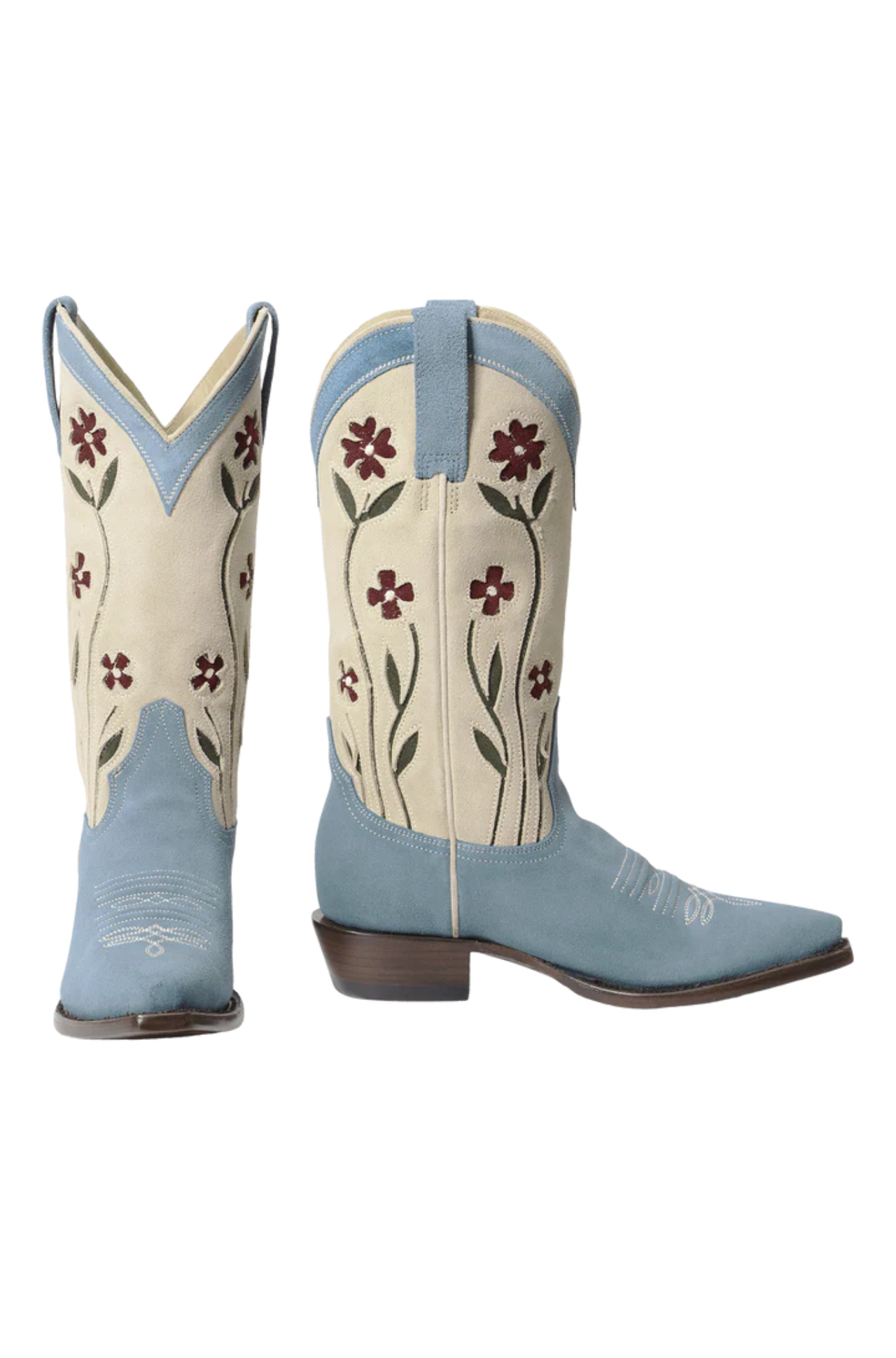 The Cowboy Boot Washed Indigo Floral