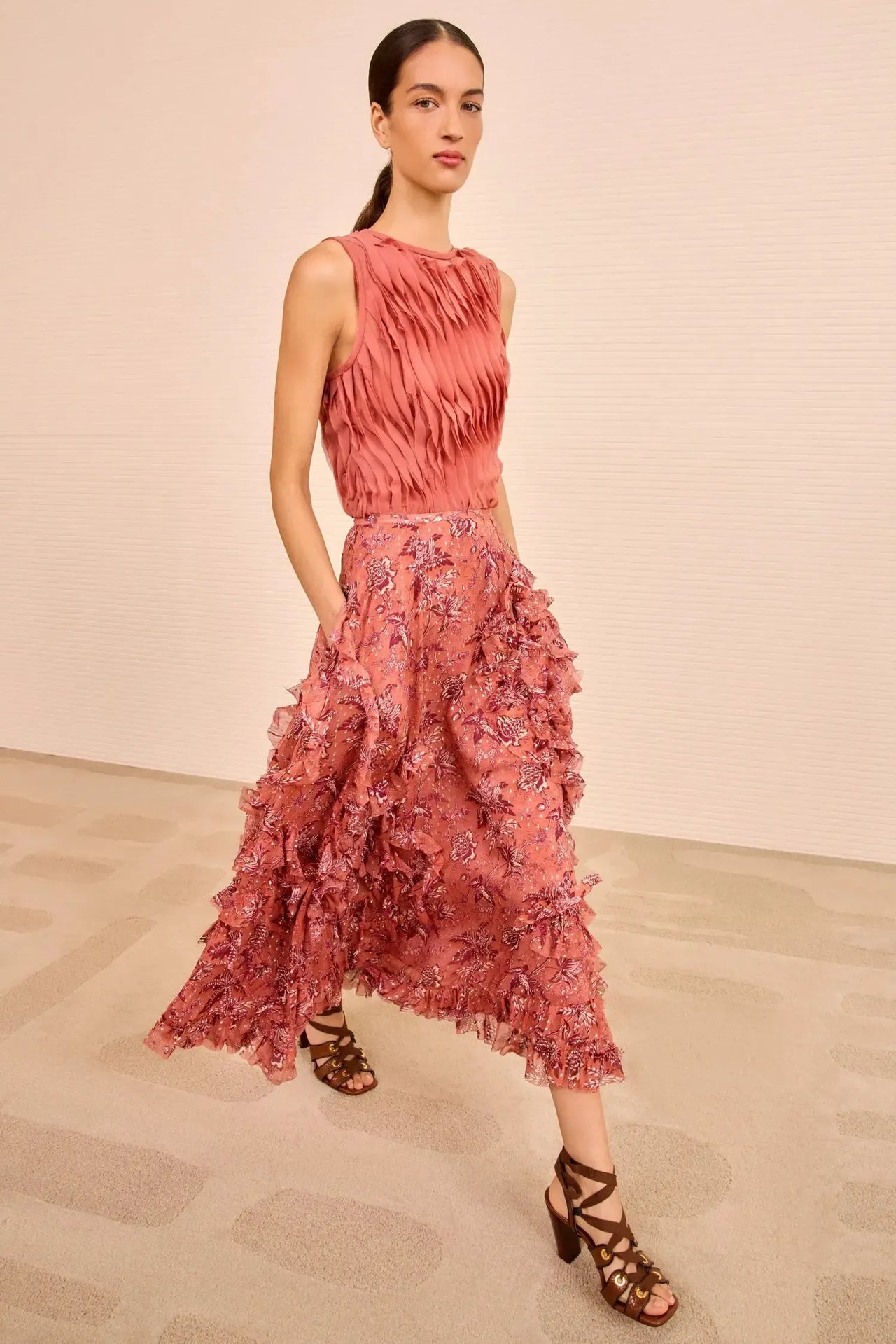 Adele Cascading Ruffle Silk Skirt-SKIRTS & SHORTS-Ulla Johnson-Debs Boutique