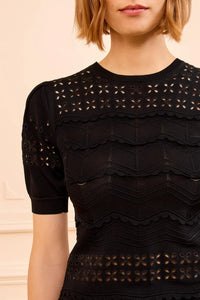 Thumbnail for Marcelena Eyelet Knit Top