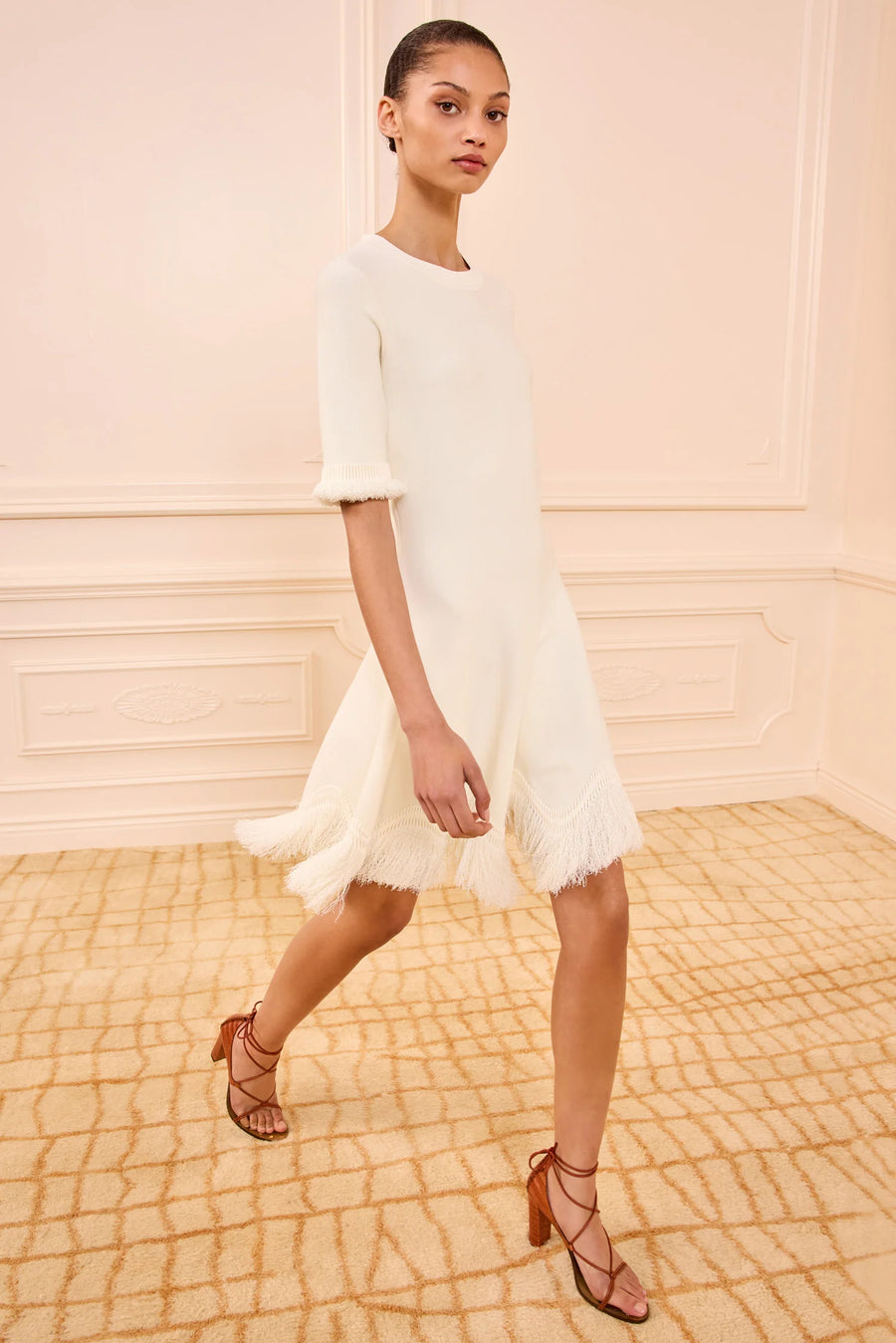 Vittoria Knit Dress with Fringe