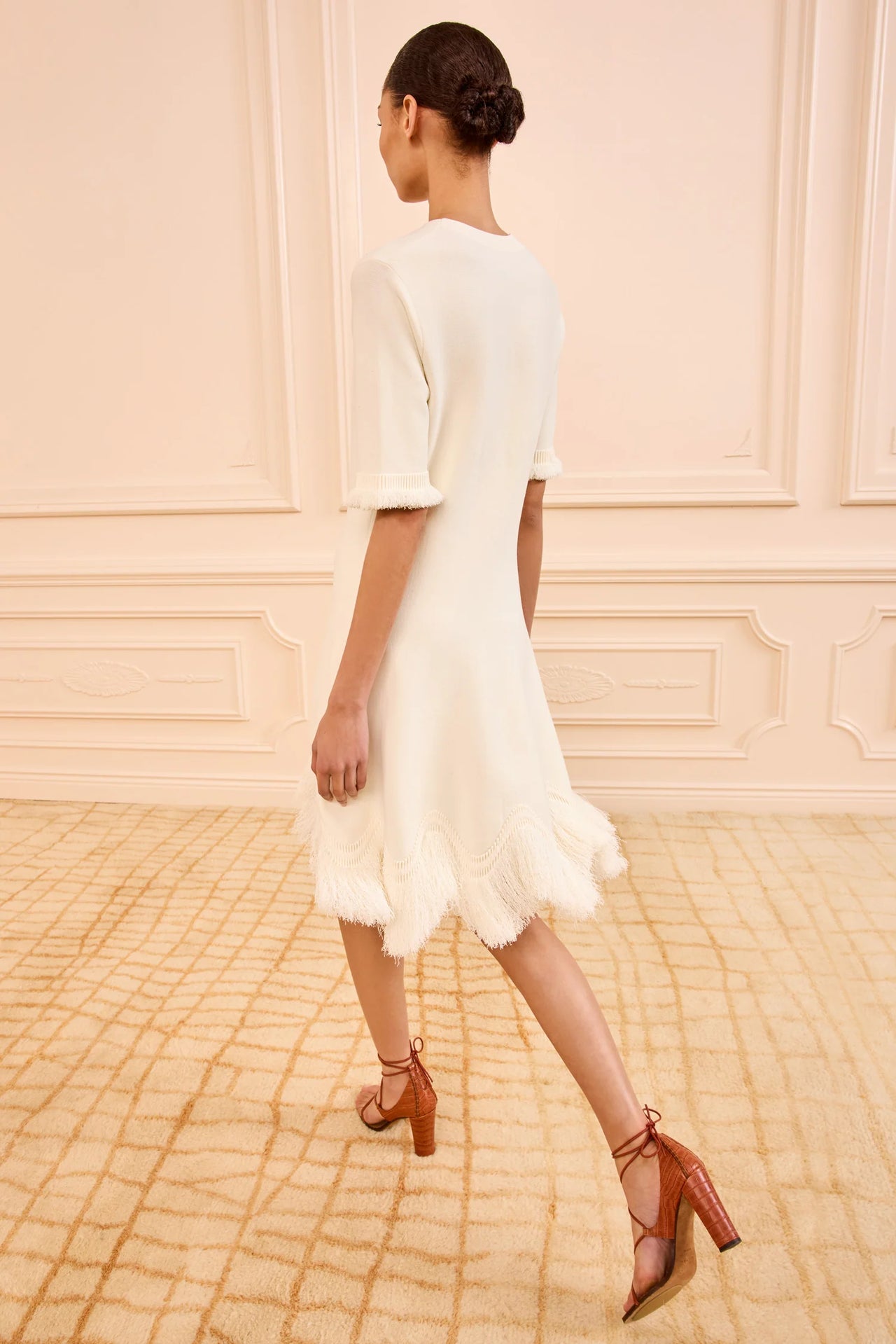 Vittoria Knit Dress with Fringe