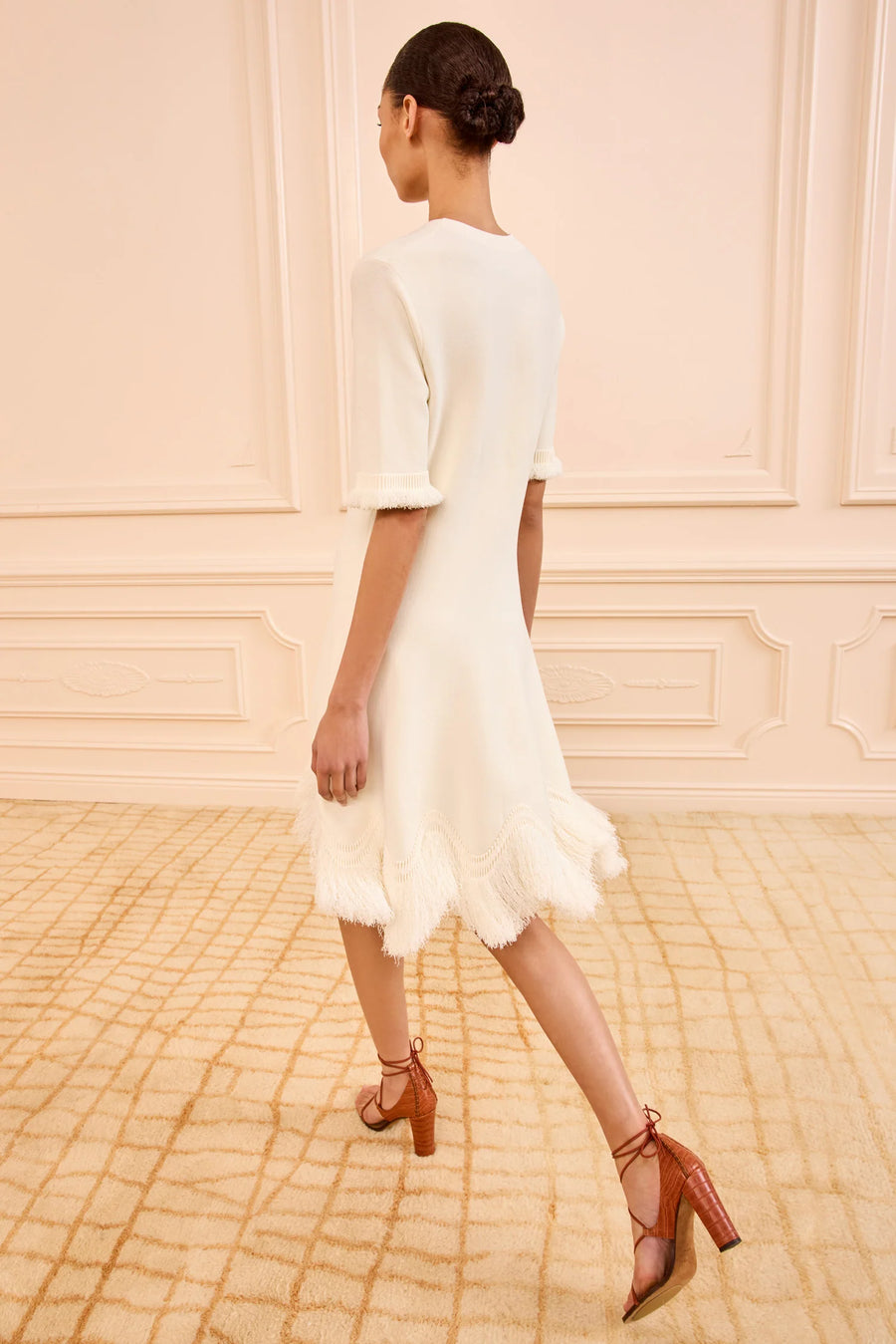 Vittoria Knit Dress with Fringe