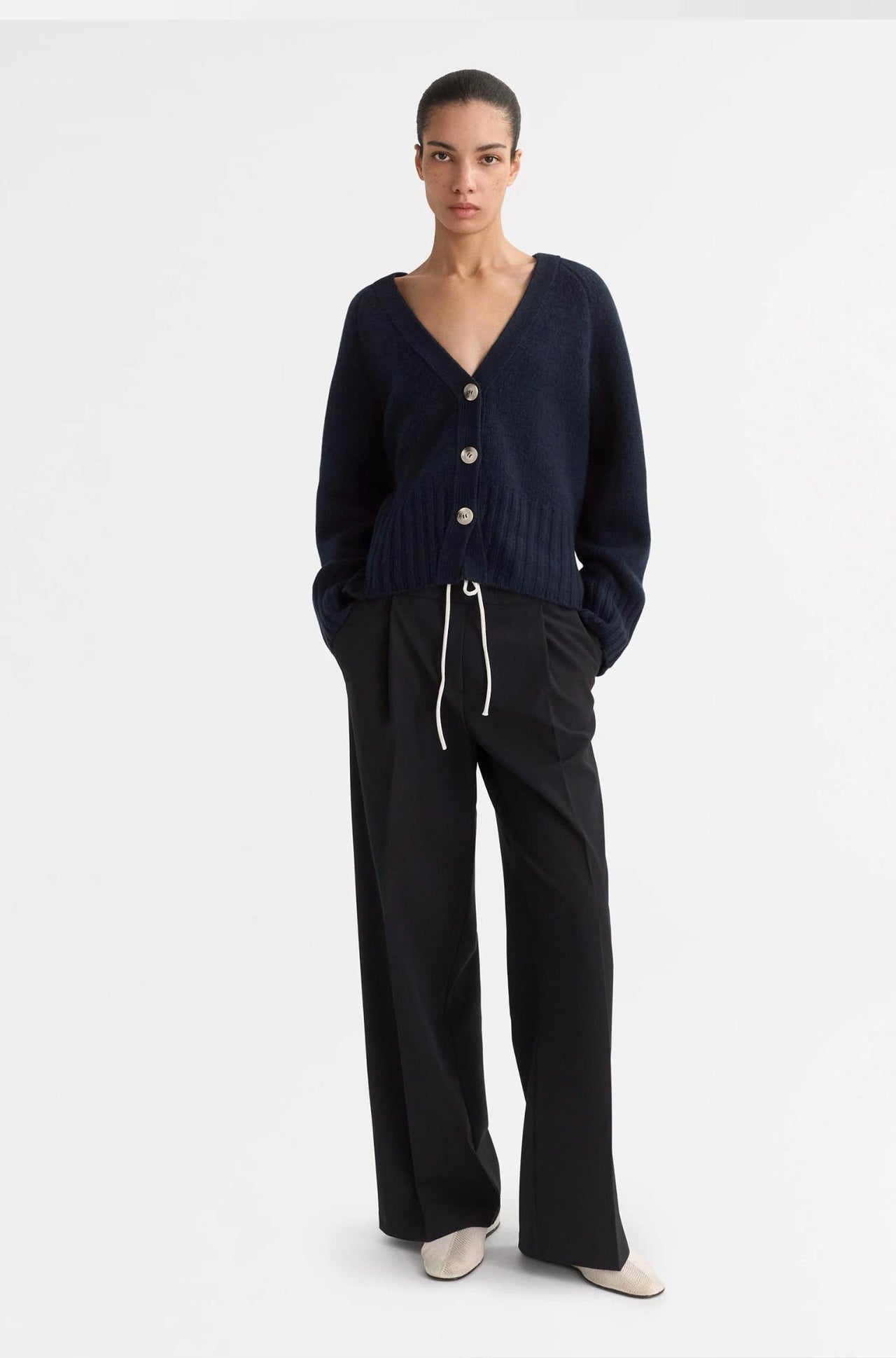 V-neck cardigan-SWEATERS & CARDIGANS-Soft Goat-Debs Boutique