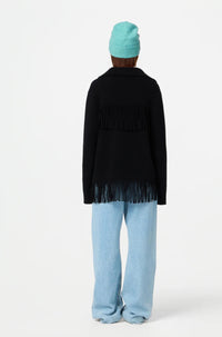 Thumbnail for Western Fringe Jacket Black-JACKETS & OUTERWEAR-Guest in Residence-Debs Boutique
