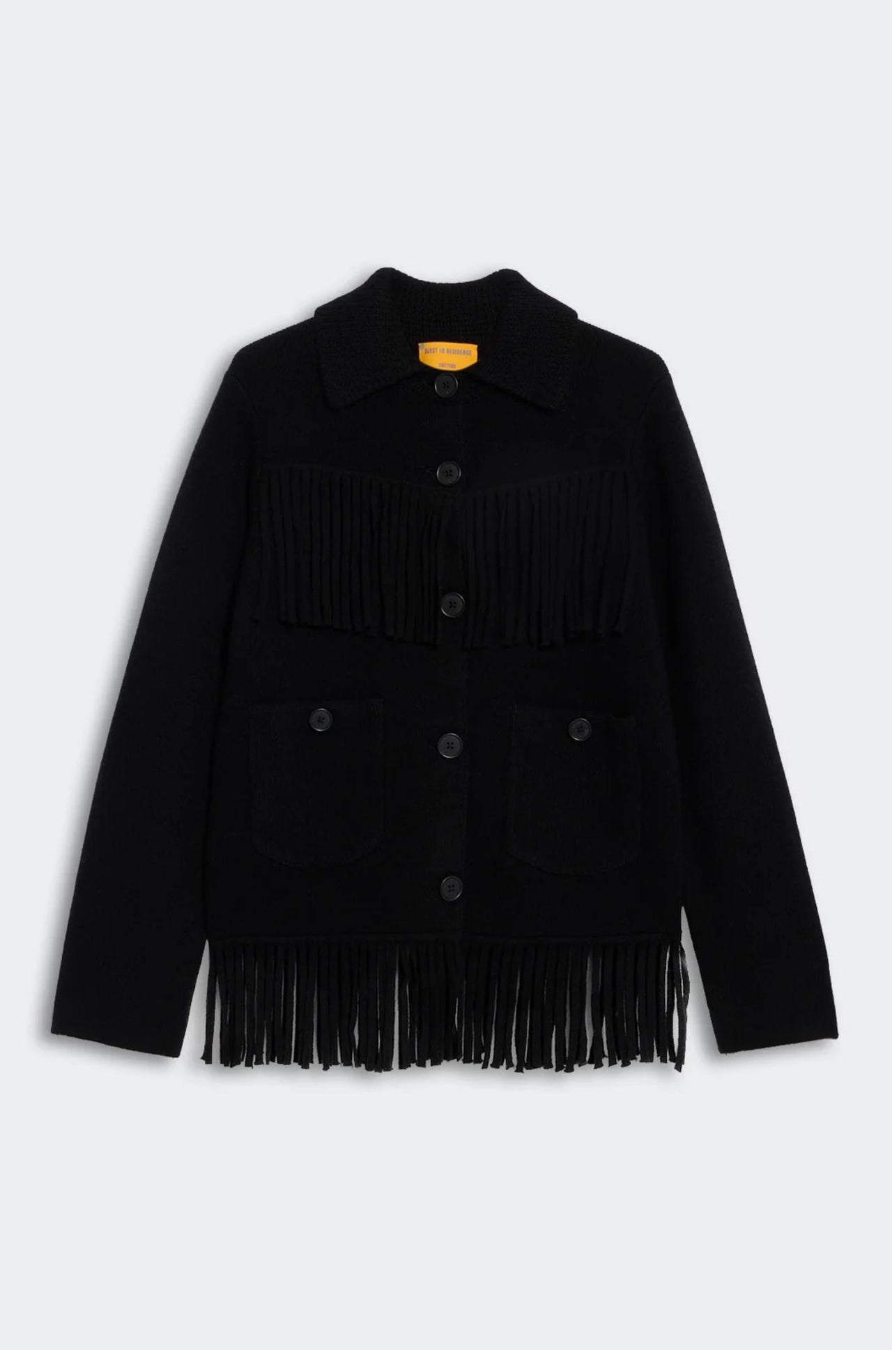 Western Fringe Jacket Black-JACKETS & OUTERWEAR-Guest in Residence-Debs Boutique