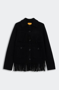 Thumbnail for Western Fringe Jacket Black-JACKETS & OUTERWEAR-Guest in Residence-Debs Boutique