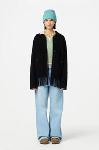 Thumbnail for Western Fringe Jacket Black-JACKETS & OUTERWEAR-Guest in Residence-Debs Boutique