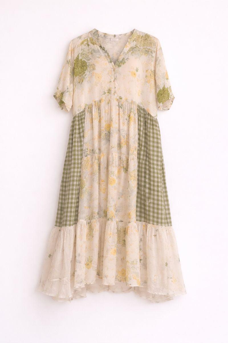 Gingham/Floral Patch Dress