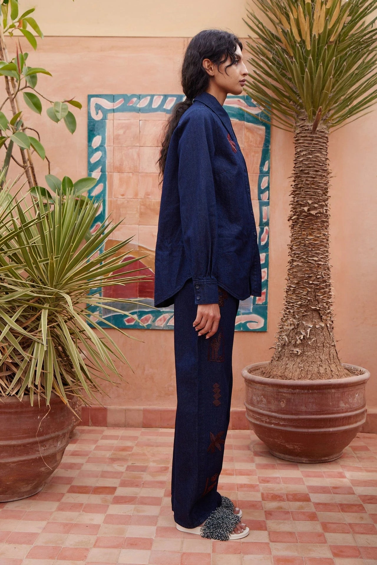 Delany Embellished Denim Shirt-Tops-Alemais-Debs Boutique