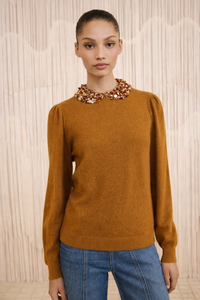 Thumbnail for Kalani Embroidered Cashmere Long Sleeve Pullover
