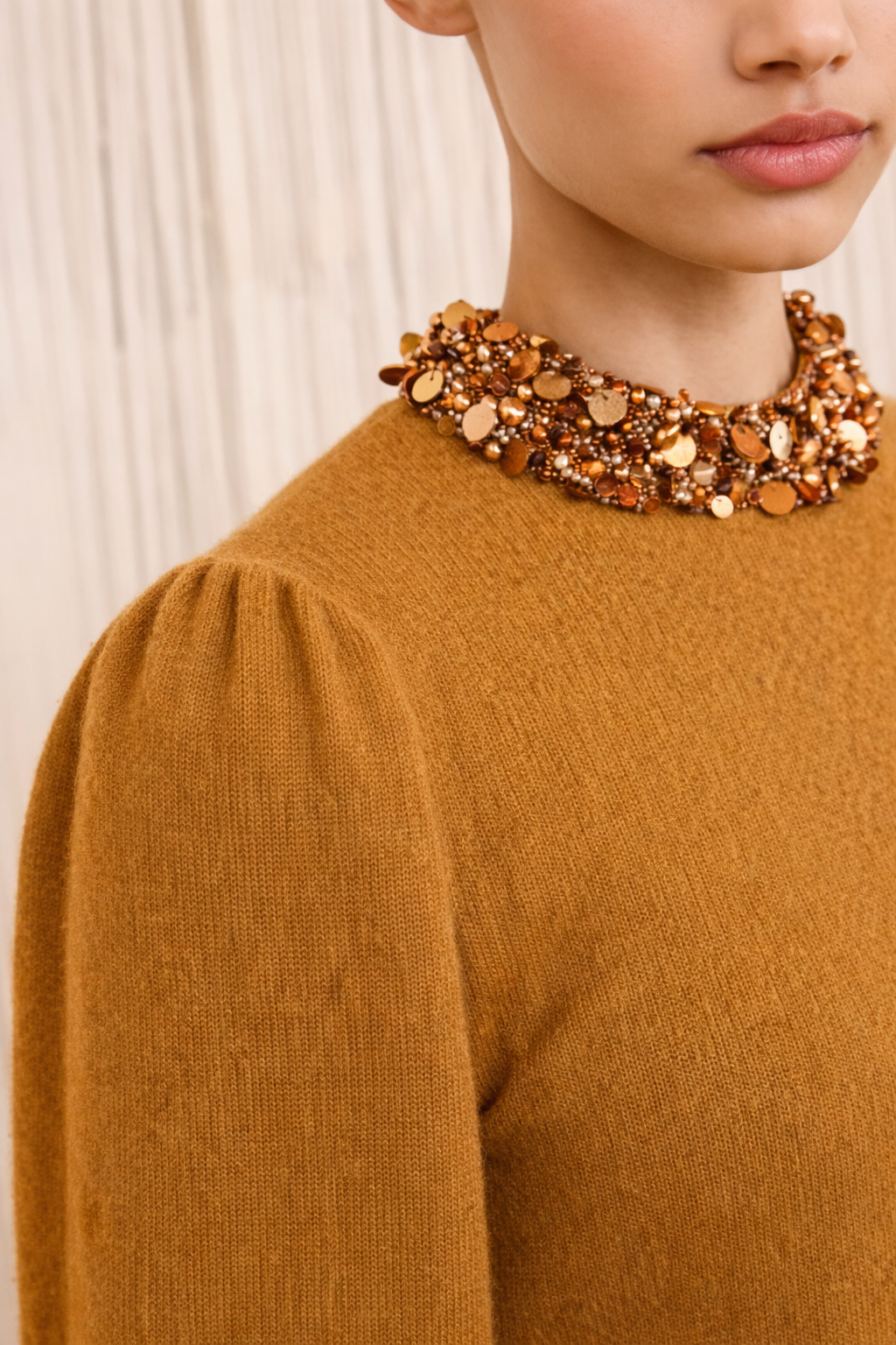 Kalani Embroidered Cashmere Long Sleeve Pullover