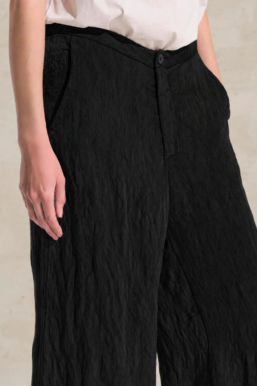 Textural Wide Pant Black