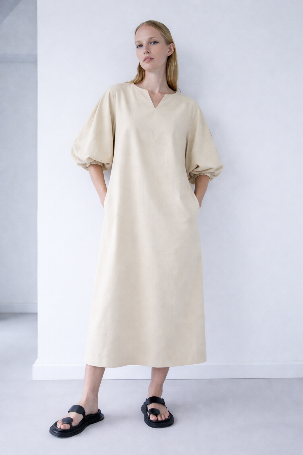 Cotton-Taft Blouse Dress
