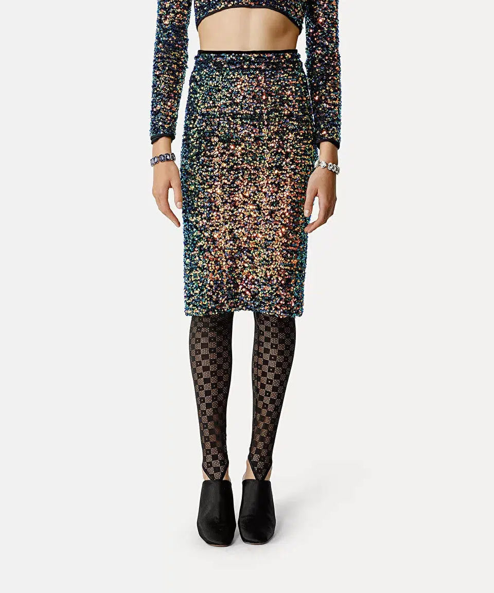 Sequinned Velvet Pencil Skirt-Skirt-forte_forte-Debs Boutique