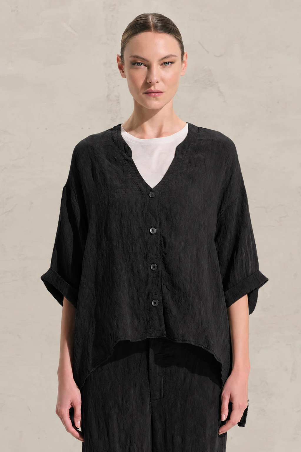 Textural Shirt Black