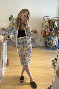 Thumbnail for Cotton blend cardigan with zigzag missoni pattern-Cardigan-M Missoni-Debs Boutique