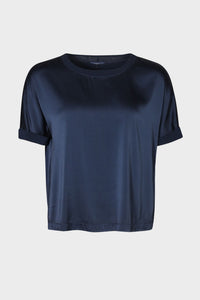 Thumbnail for SILK TEE NAVY BLUE-T-SHIRT-Transit-Debs Boutique