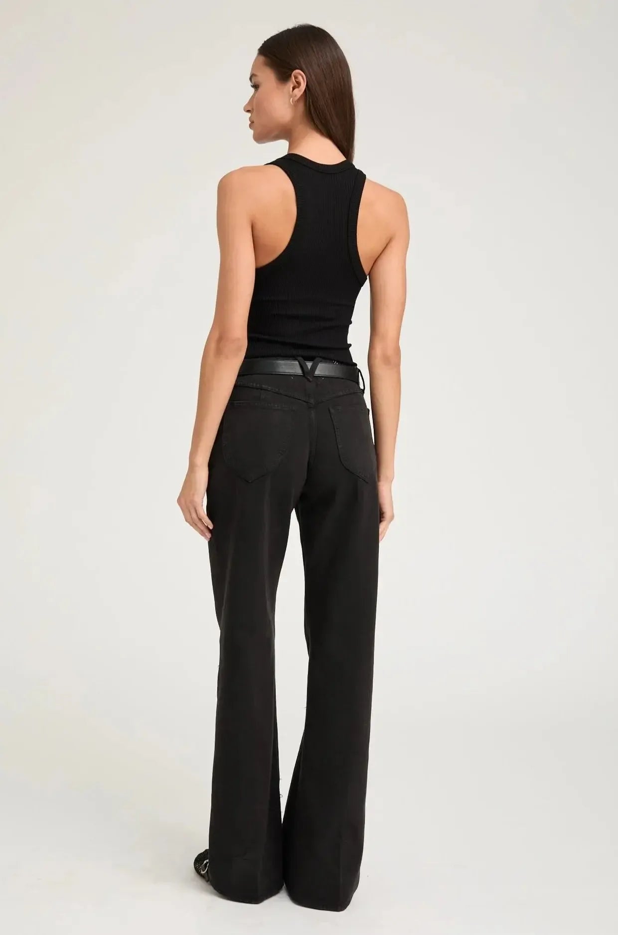 Fitted Scooped Tank Black-Tops-SPWMN-Debs Boutique