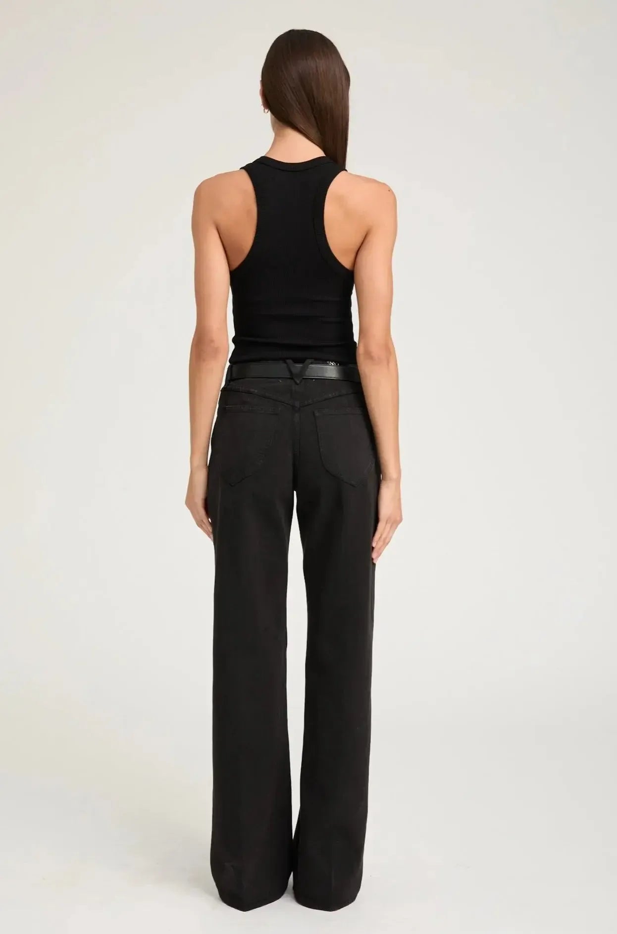 Fitted Scooped Tank Black-Tops-SPWMN-Debs Boutique