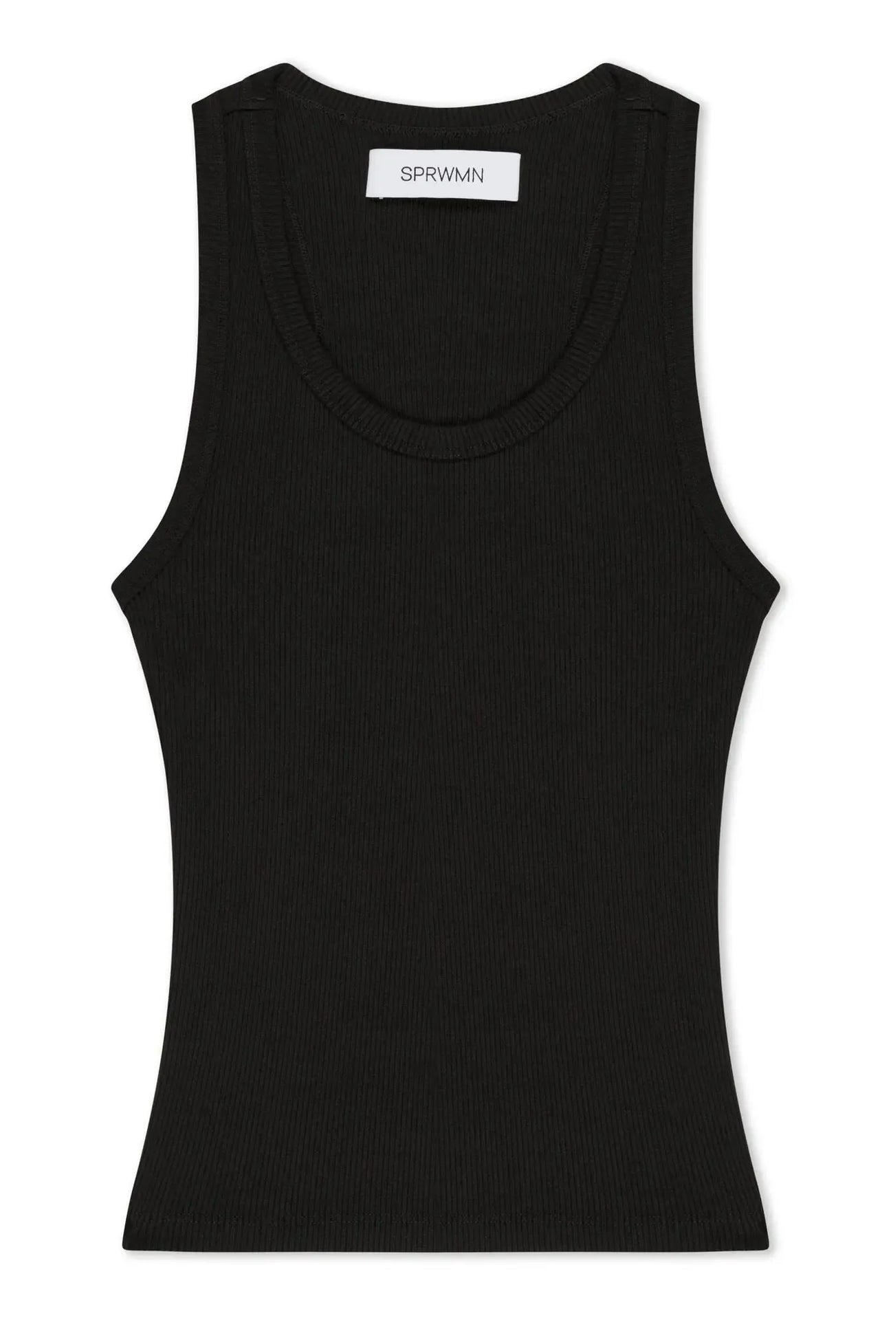 Fitted Scooped Tank Black-Tops-SPWMN-Debs Boutique