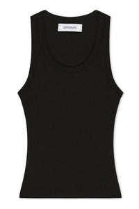 Thumbnail for Fitted Scooped Tank Black-Tops-SPWMN-Debs Boutique